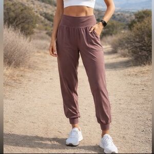 Athleta Mauve High-Rise Salutation Jogger In Powervita Track Joggers